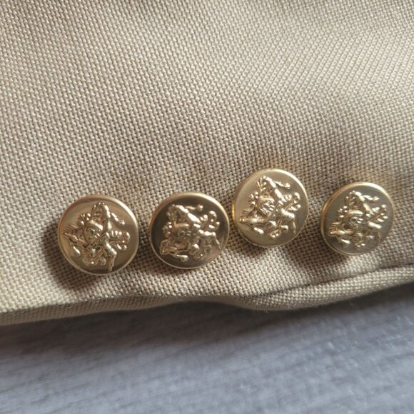Vintage Clipper Craft Mens Beige Blazer Jacket W/ Gold Buttons Lined Size 42R - Picture 4 of 7